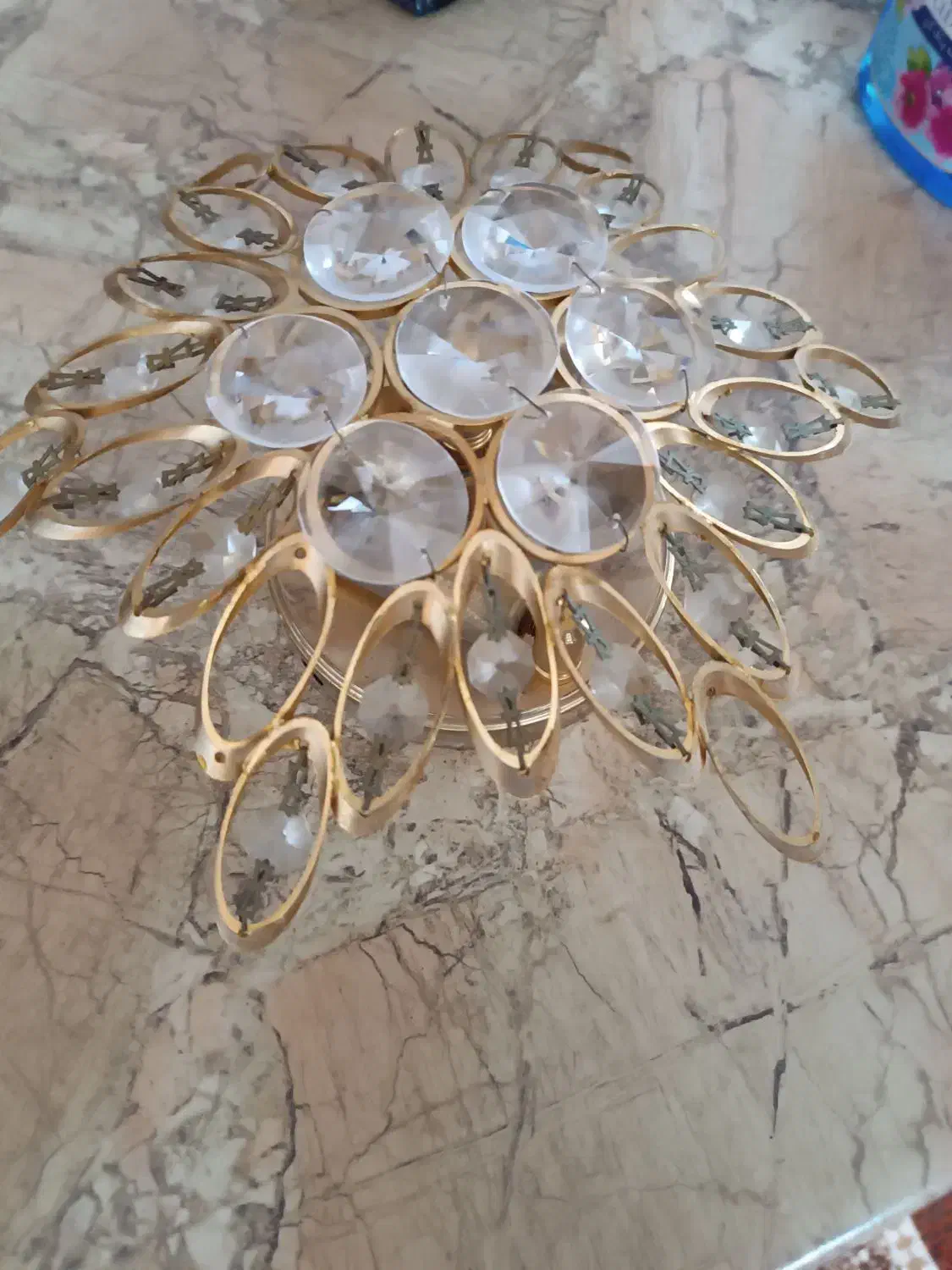 لوستر دوشاخه طلایی|لوستر و چراغ آویز|سنندج, |دیوار