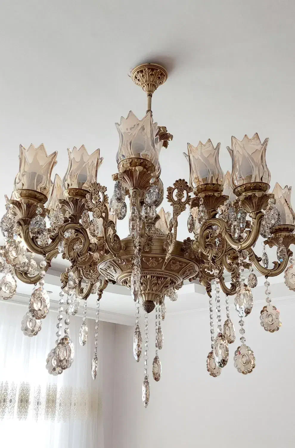 لوستر برنز ۸شاخه|لوستر و چراغ آویز|یزد, |دیوار