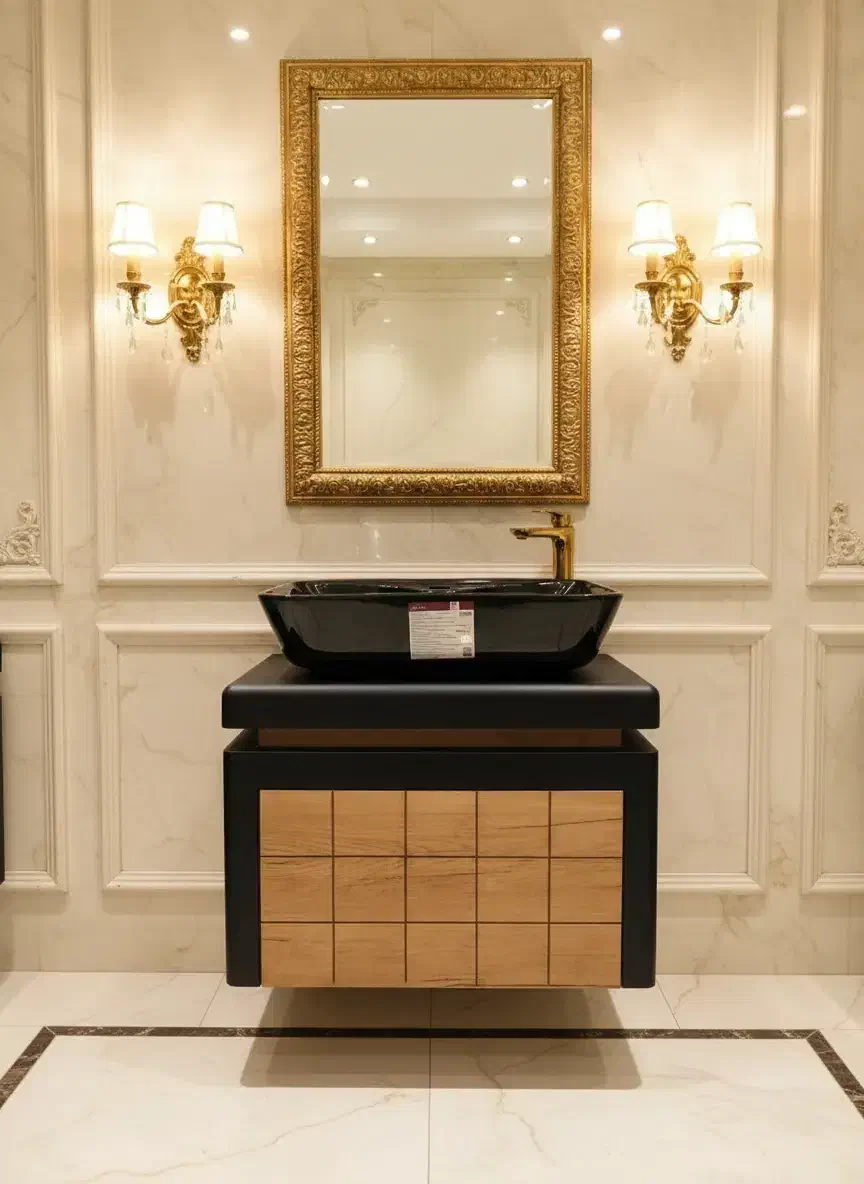 روشویی کابینتی استون مشکی راش|لوازم سرویس بهداشتی|کرمان, |دیوار