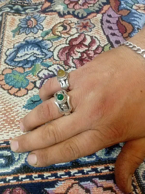 انگشتر شرف الشمس و دسته دلبر عقیق سبز|جواهرات|گنبد کاووس, |دیوار