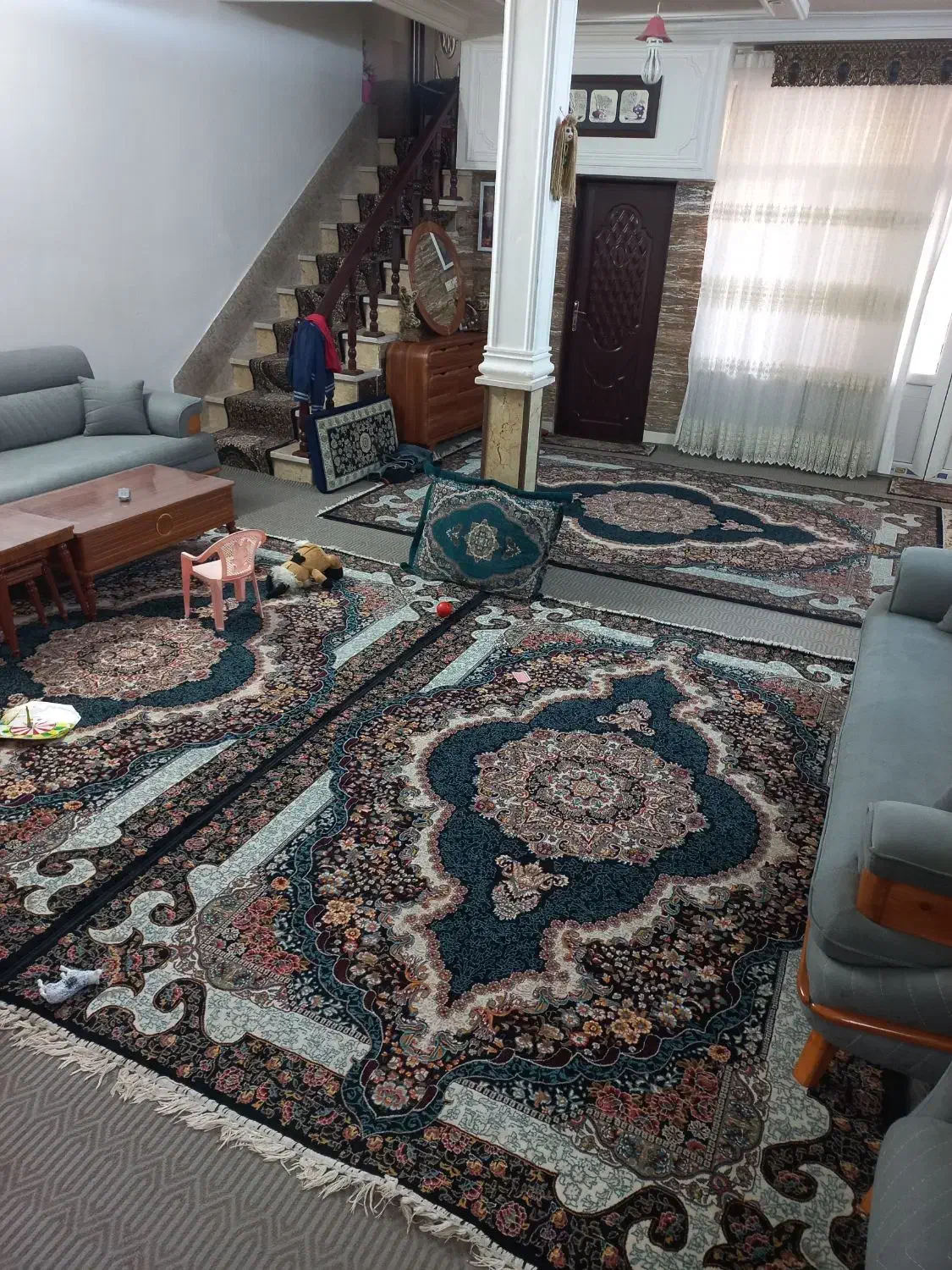 دوعدد فرش ۶متری سورمه ای|فرش|خرمدره, |دیوار