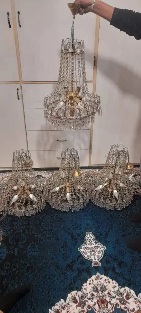 لوستر برنزی|لوستر و چراغ آویز|اسلام‌شهر, شهرک واوان|دیوار