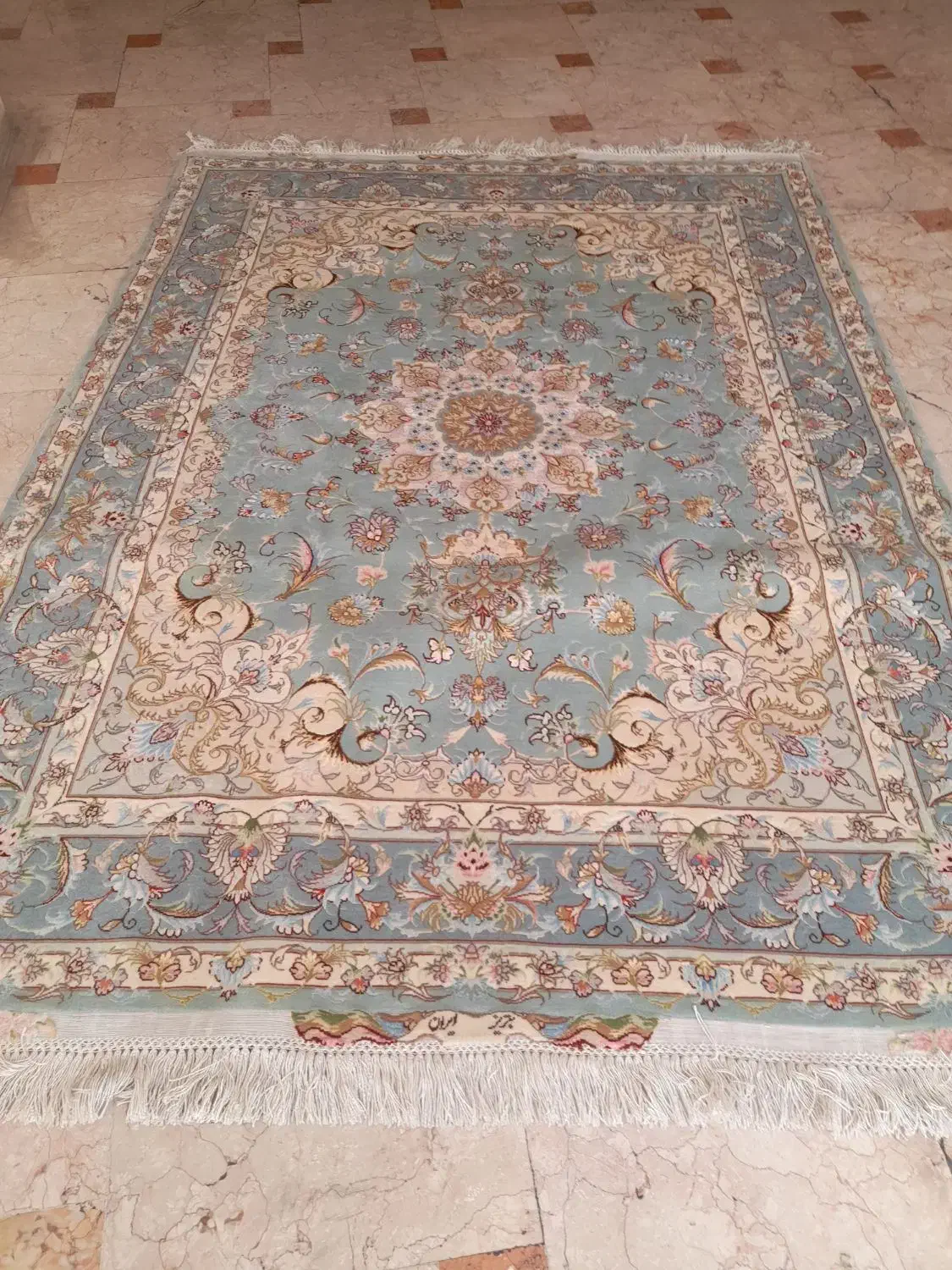 فرش چله ابریشم رنگ درباری|فرش|تهران, بنی‌هاشم|دیوار