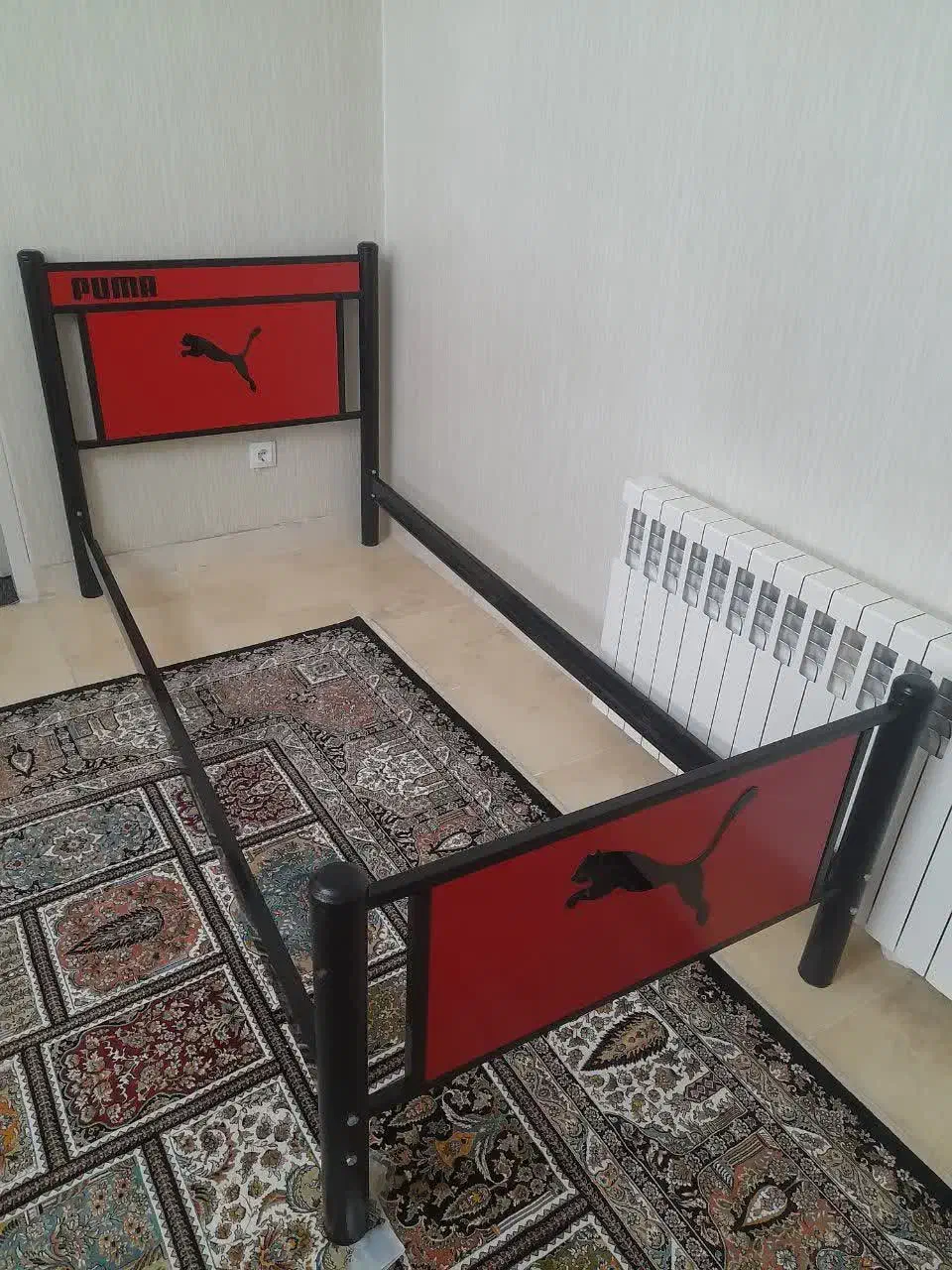 تخت یکنفره فلزی وچوب|تخت و سرویس خواب|معصومیه, |دیوار