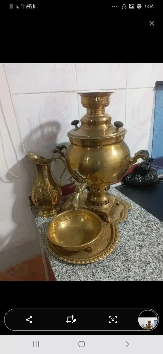 سماور ۶ لیتری سالم و زغالی|کلکسیون اشیاء عتیقه|ملک‌آباد, |دیوار