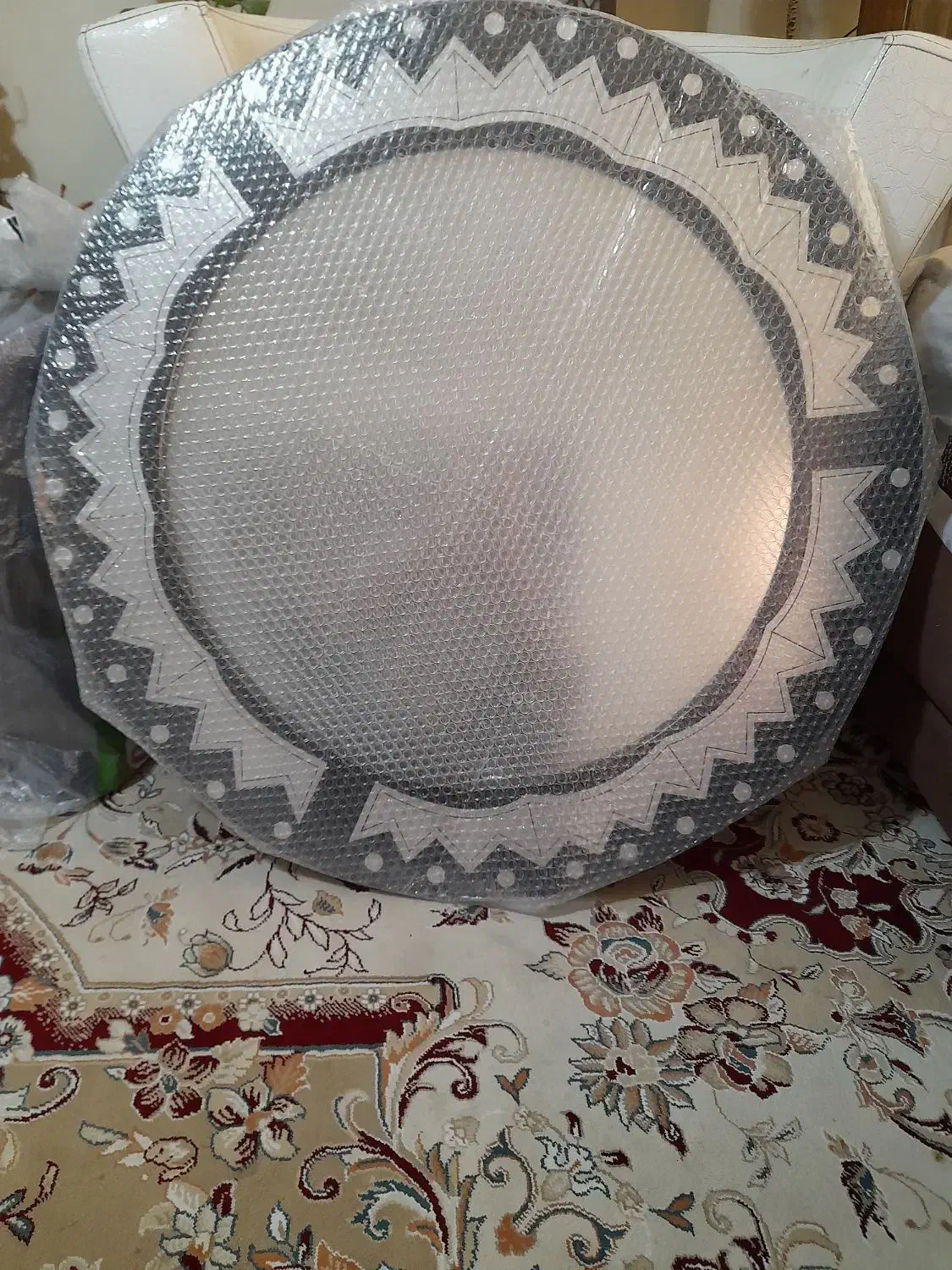 آینه طرح نقره کوب دایره ای|صنایع دستی و سایر لوازم تزئینی|شیراز, نصر|دیوار