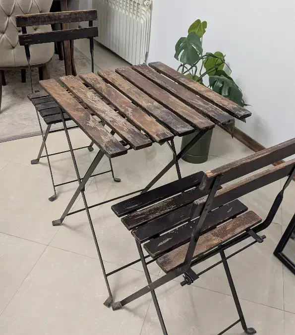 ست میز و صندلی چوبی تراس|میز و صندلی غذاخوری|مشهد, آبکوه|دیوار