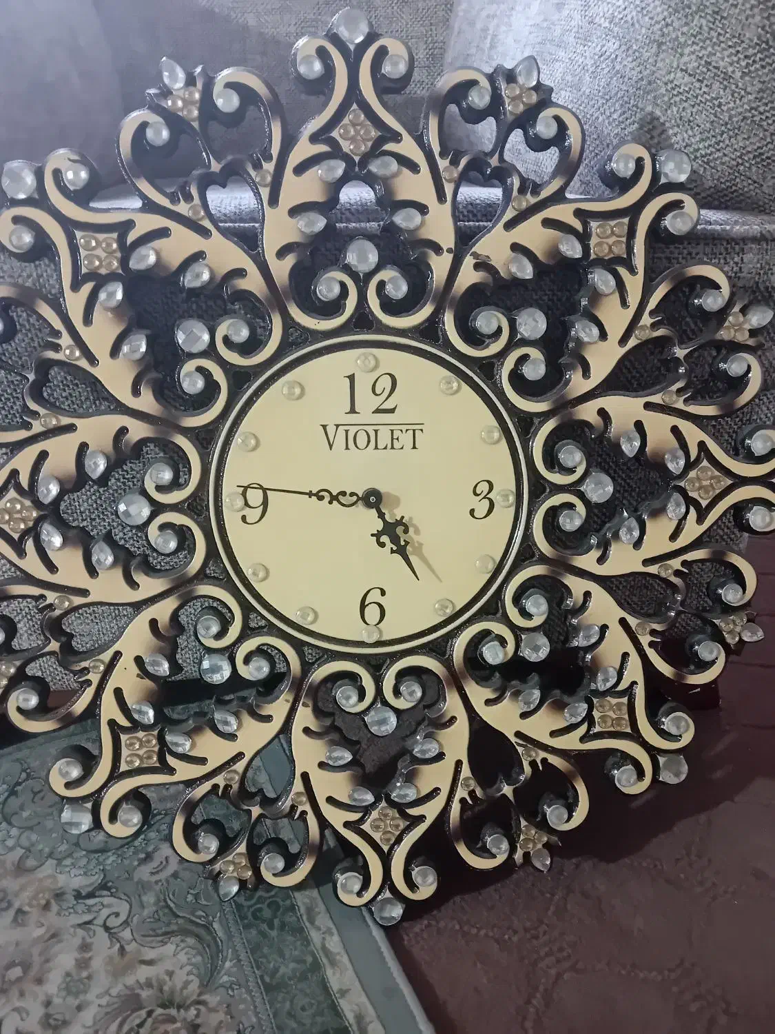 ساعت چوبی نگین دار|ساعت دیواری و تزئینی|سیلوانه, |دیوار