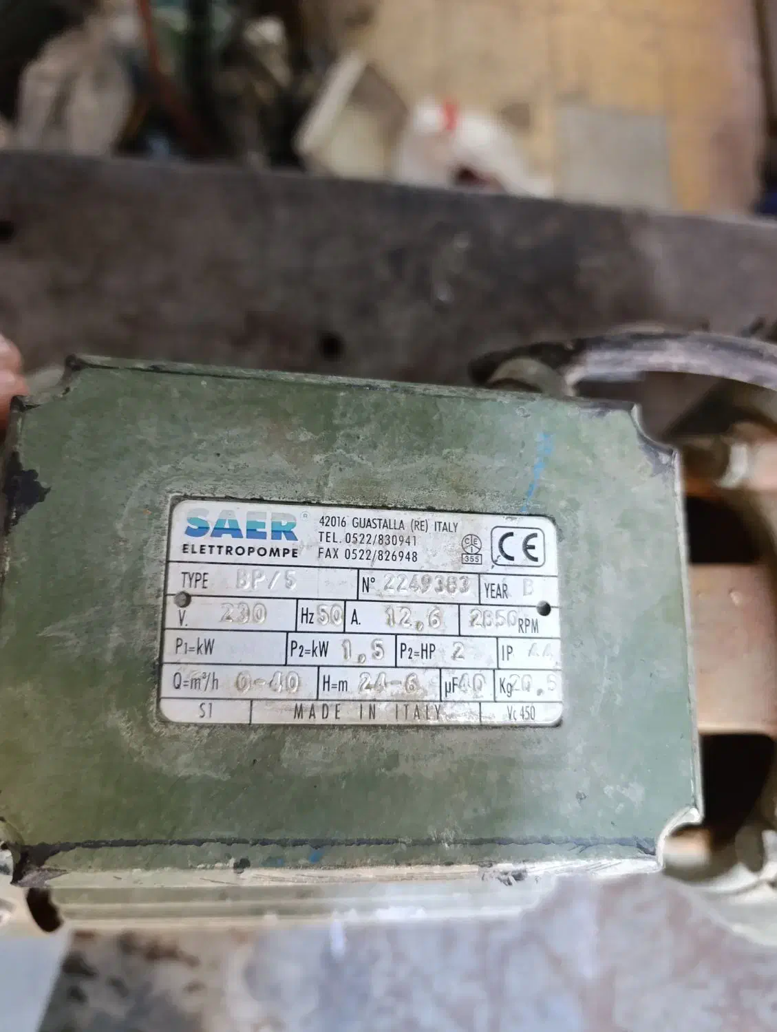 موتور پمپ ایتالیایی SAER|ماشین‌آلات صنعتی|اصفهان, نقش جهان|دیوار