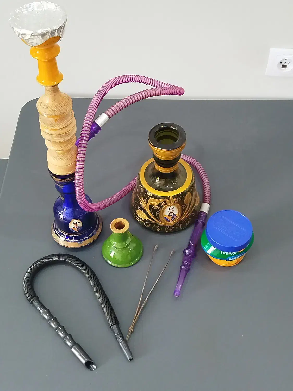 قلیان با لوازم اضافه + زغال سرخ کن برقی|کلکسیون و سرگرمی|پردیس, فاز ۸|دیوار