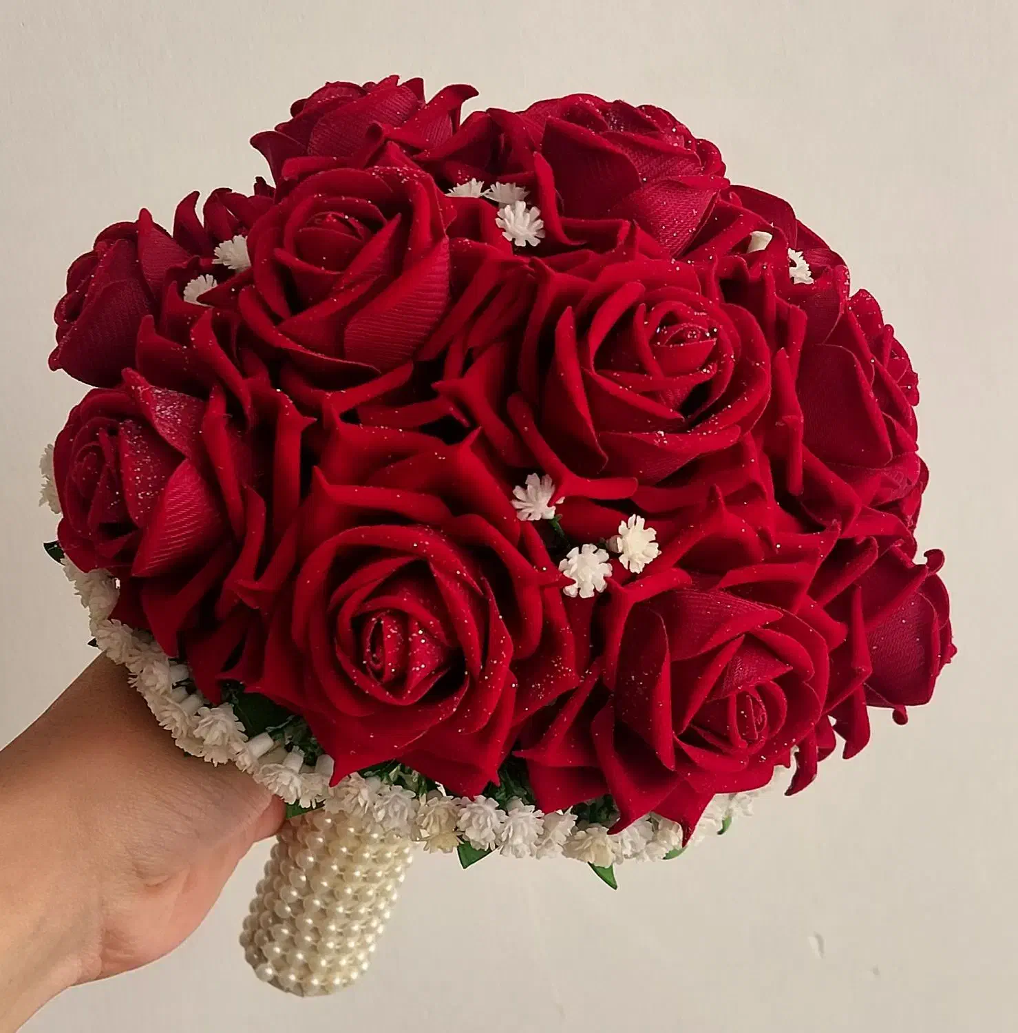 دسته گل عروس رز مخمل|گل مصنوعی|سبزوار, گلشن|دیوار