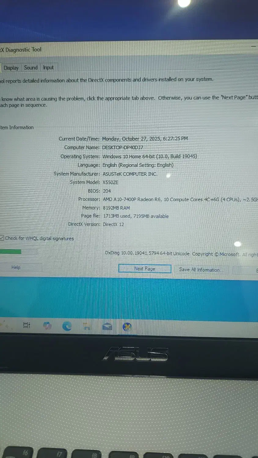لپ تاپ ایسوس x550z|رایانه همراه|ملارد, |دیوار