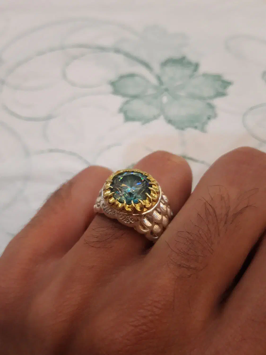 انگشتر الماس روسی موزانایت طبیعی|جواهرات|اهواز, فرهنگ شهر|دیوار