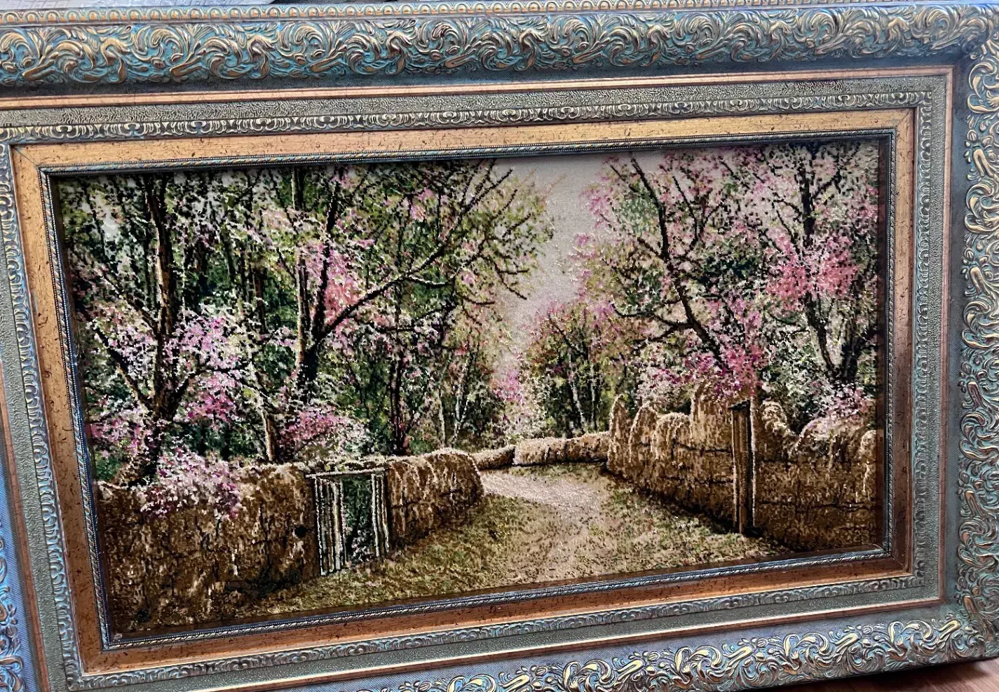 تابلوفرش دستبافت گل ابریشم|تابلو فرش|تهران, سوهانک|دیوار