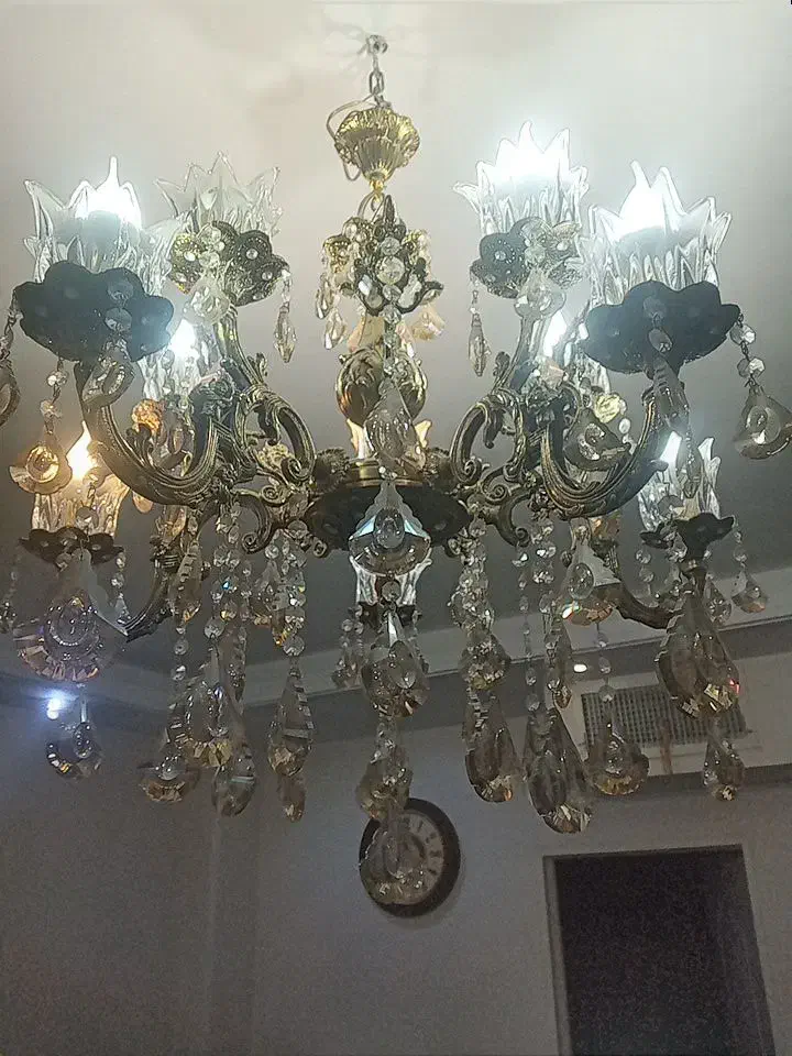 لوستر برنجی اصل ۵شاخه ۱۰شعله|لوستر و چراغ آویز|تهران, والفجر (افسریه)|دیوار
