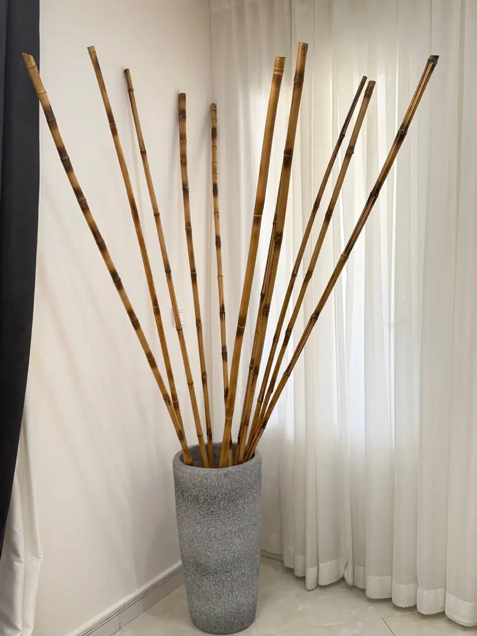 گلدان سفالی همراه چوب بامبو|صنایع دستی و سایر لوازم تزئینی|بندرعباس, |دیوار