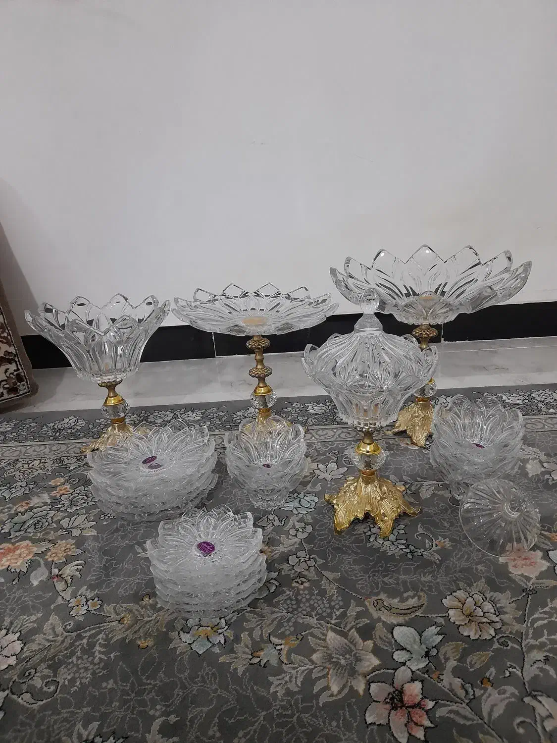 سرویس کریستال اجیل خوری شش نفره|ظروف سرو و پذیرایی|رباطکریم, کیکاور|دیوار