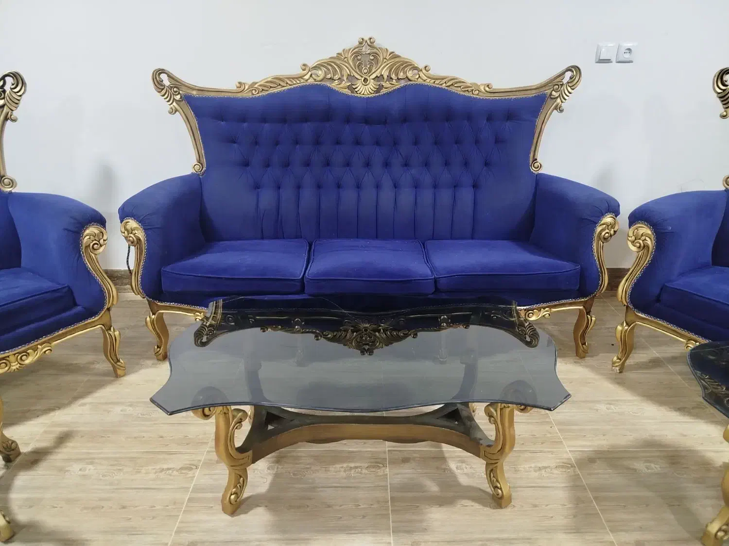 مبلمان استیل 7نفره همراه را میز و عسلی و ویترین|مبلمان خانگی و میز عسلی|مبارکه, |دیوار