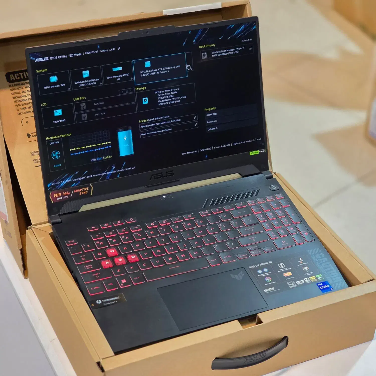 لپتاپ ایسوس گیمینگ ASUS TUF FX507ZI رم 40 گیگ|رایانه همراه|شیراز, ملاصدرا|دیوار