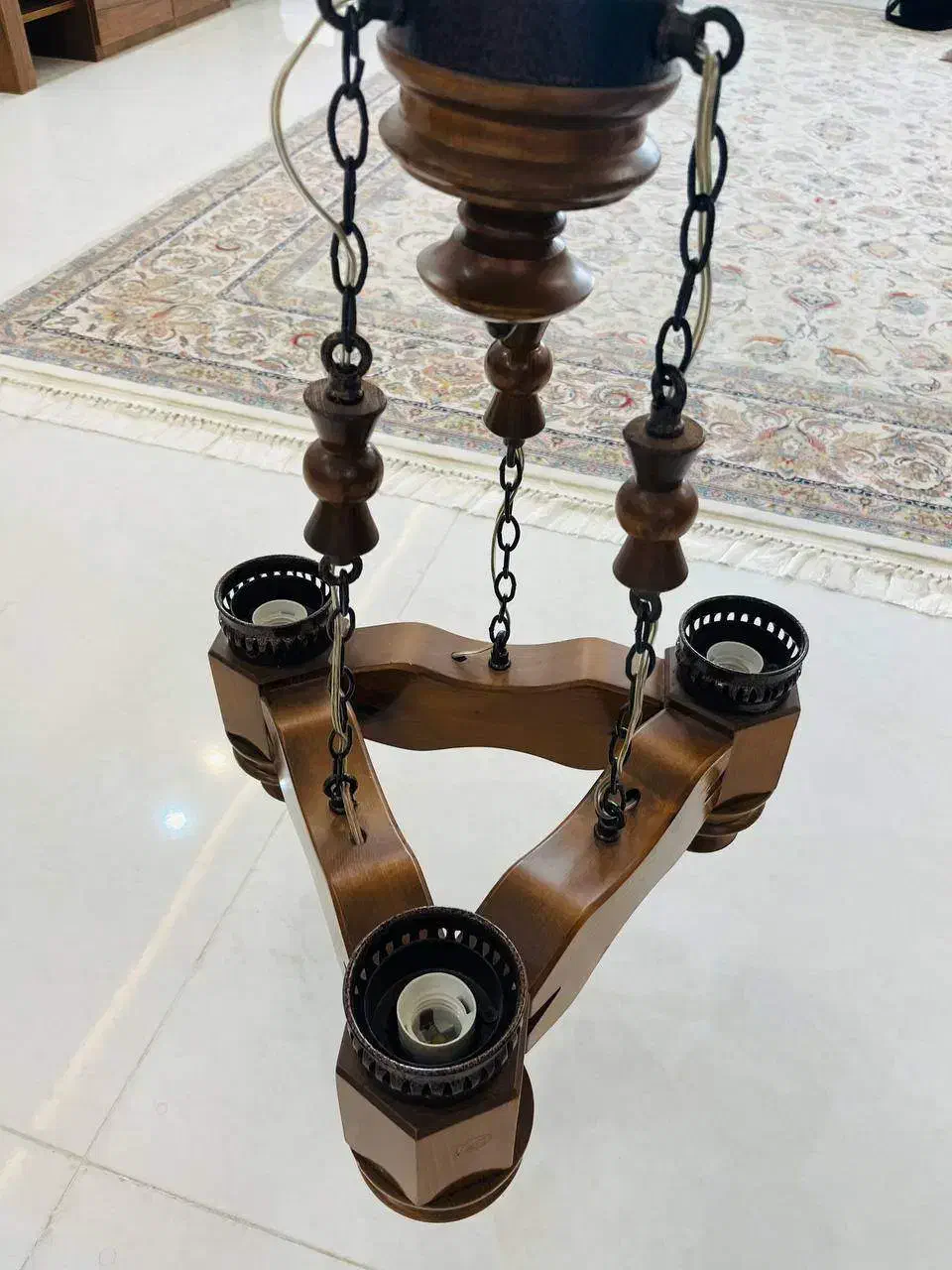 لوستر چوبی|لوستر و چراغ آویز|علی‌آباد کتول, |دیوار