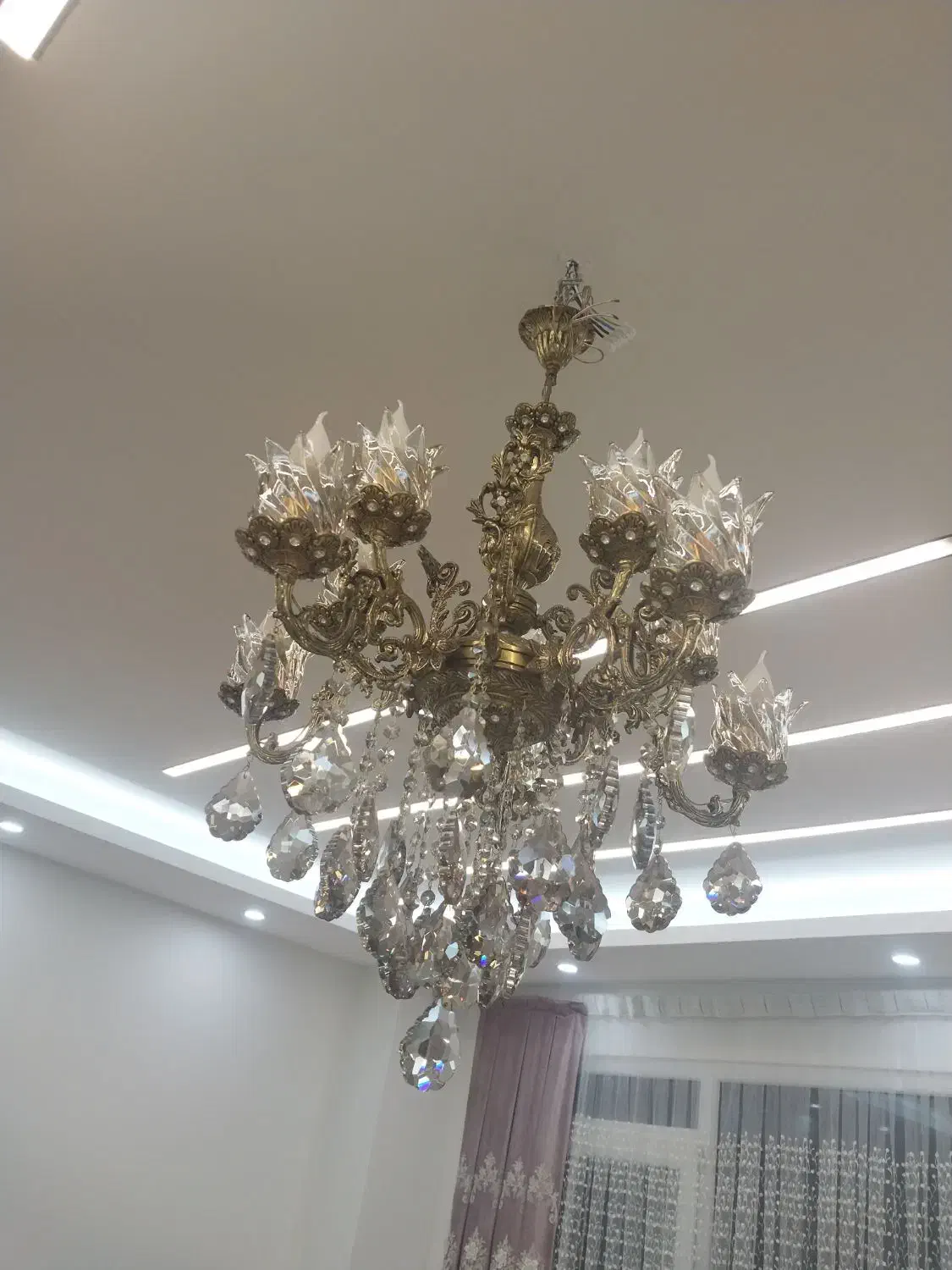 لوستر برنجی|لوستر و چراغ آویز|قزوین, |دیوار
