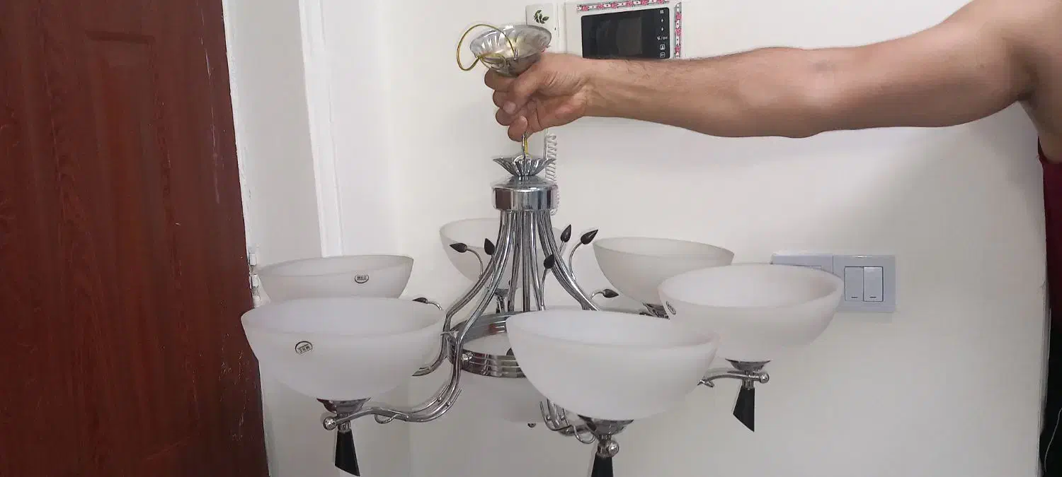 دو عدد لوستر استیل ۶ شاخه|لوستر و چراغ آویز|تهران, علم و صنعت|دیوار