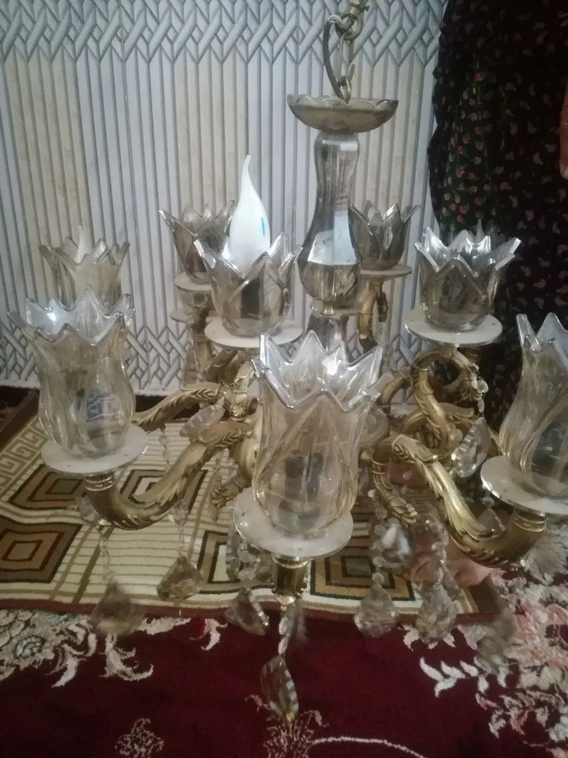 لوستر 12شاخه|لوستر و چراغ آویز|قصرشیرین, |دیوار