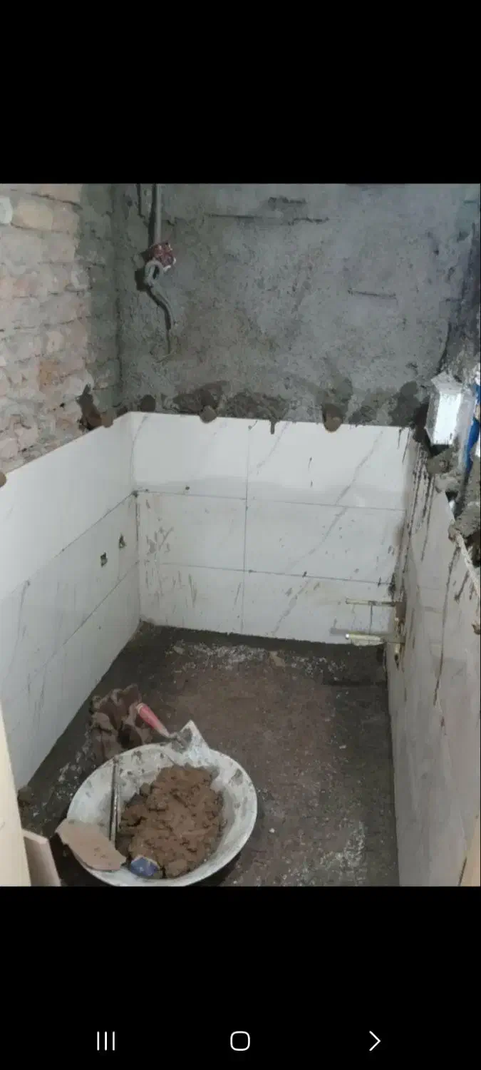 سیمان کاری دیوار چینی تخریب کاشی سرامیک|خدمات پیشه و مهارت|باقرشهر, |دیوار