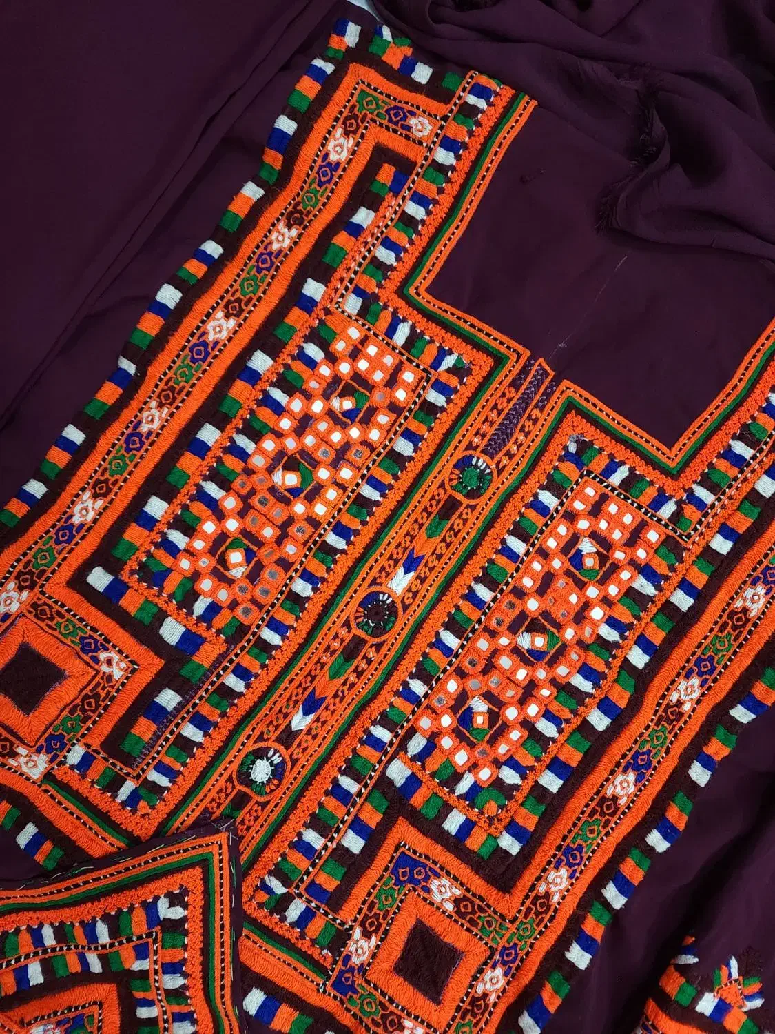 لباس بلوچی دست دوچ|لباس|سراوان, |دیوار