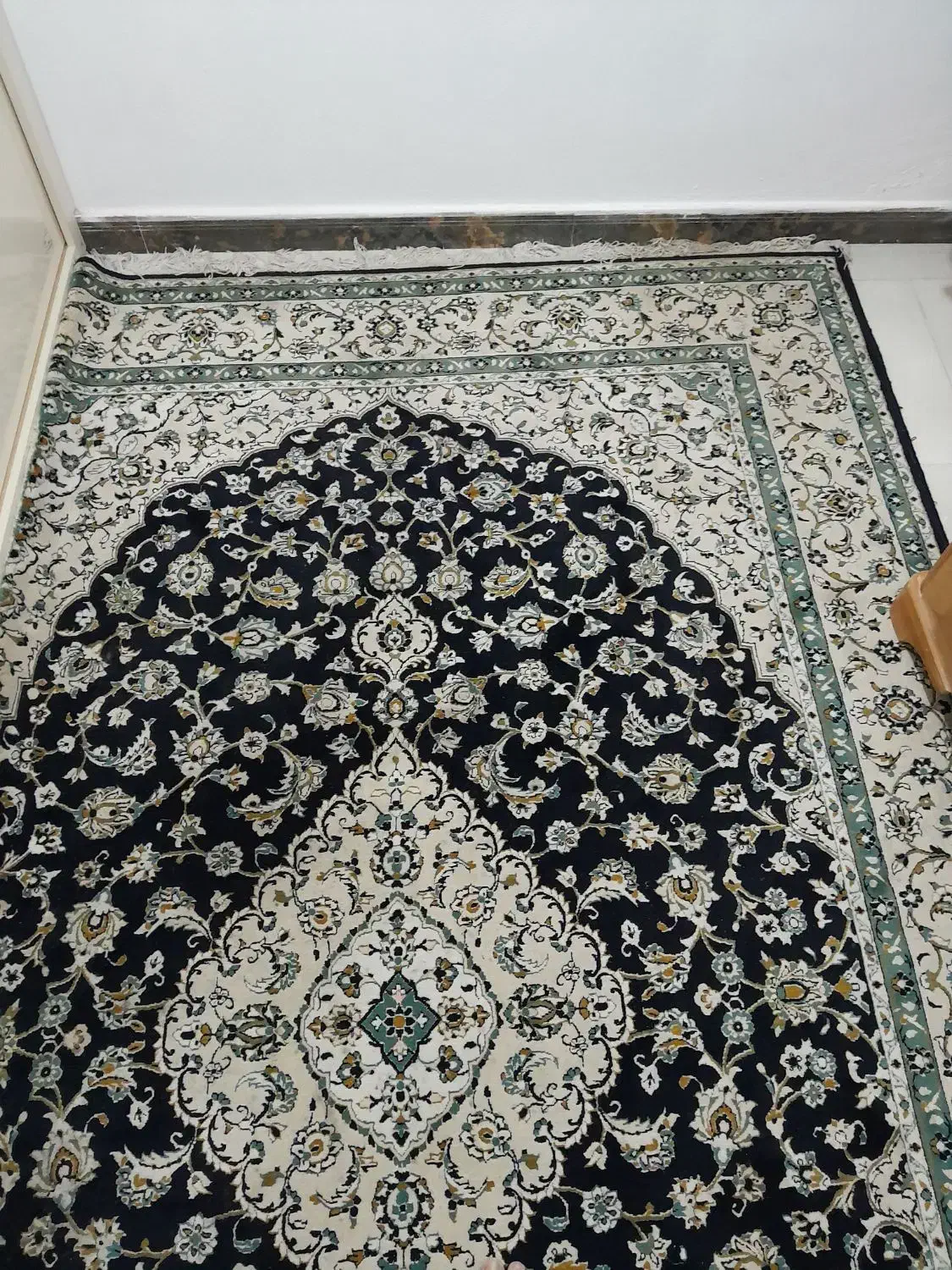 فرش سرمه ای ۴متری|فرش|نوشهر, |دیوار