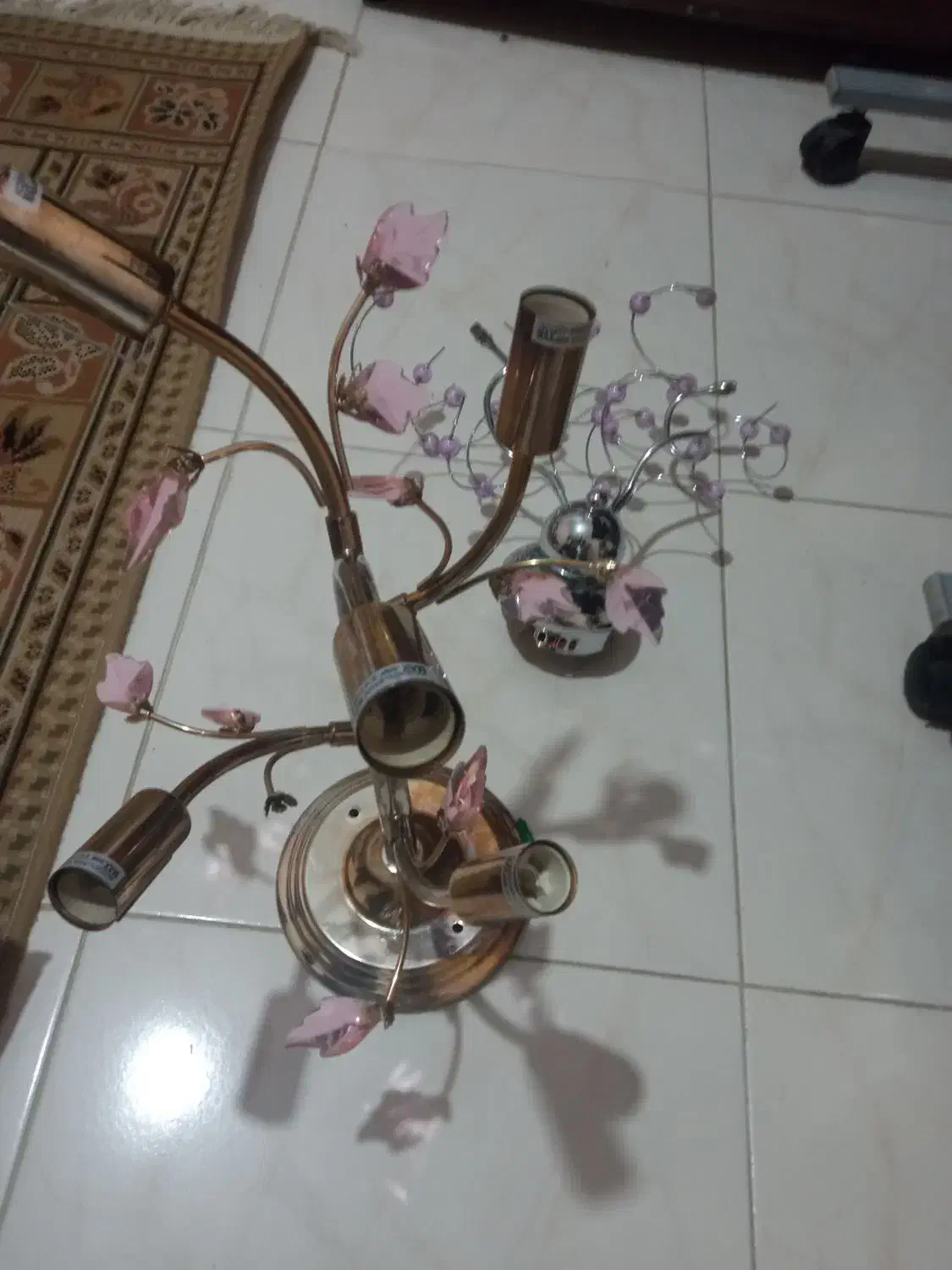 لوستر  ارژانتینی با کریستالهای رنگی|لوستر و چراغ آویز|شیراز, شهرک جماران|دیوار