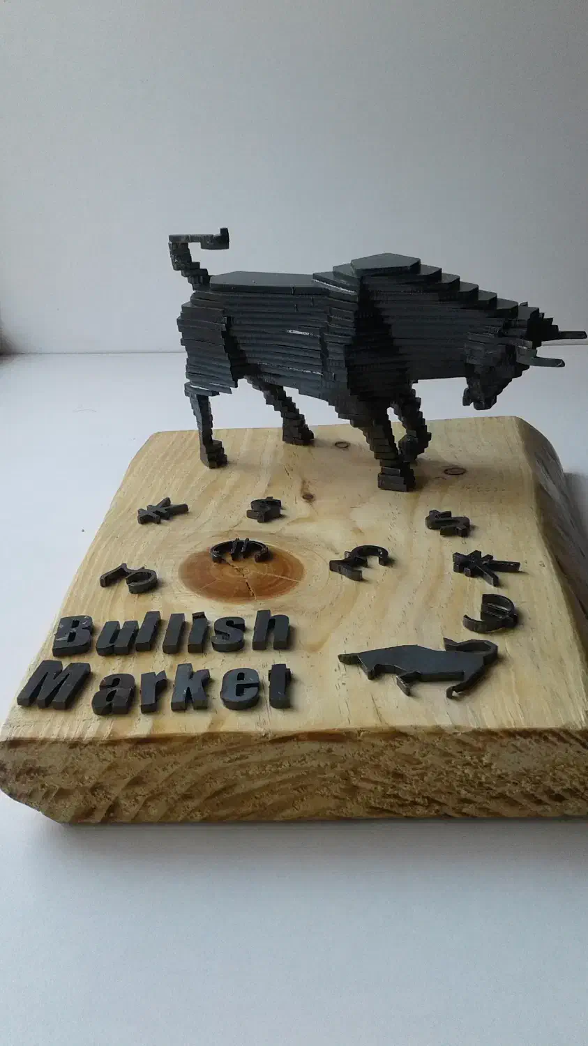 مجسمه دکوری گاو و خرس فلزی نماد بورس ، فارکس|مجسمه، تندیس، ماکت|اصفهان, باغ فدک|دیوار