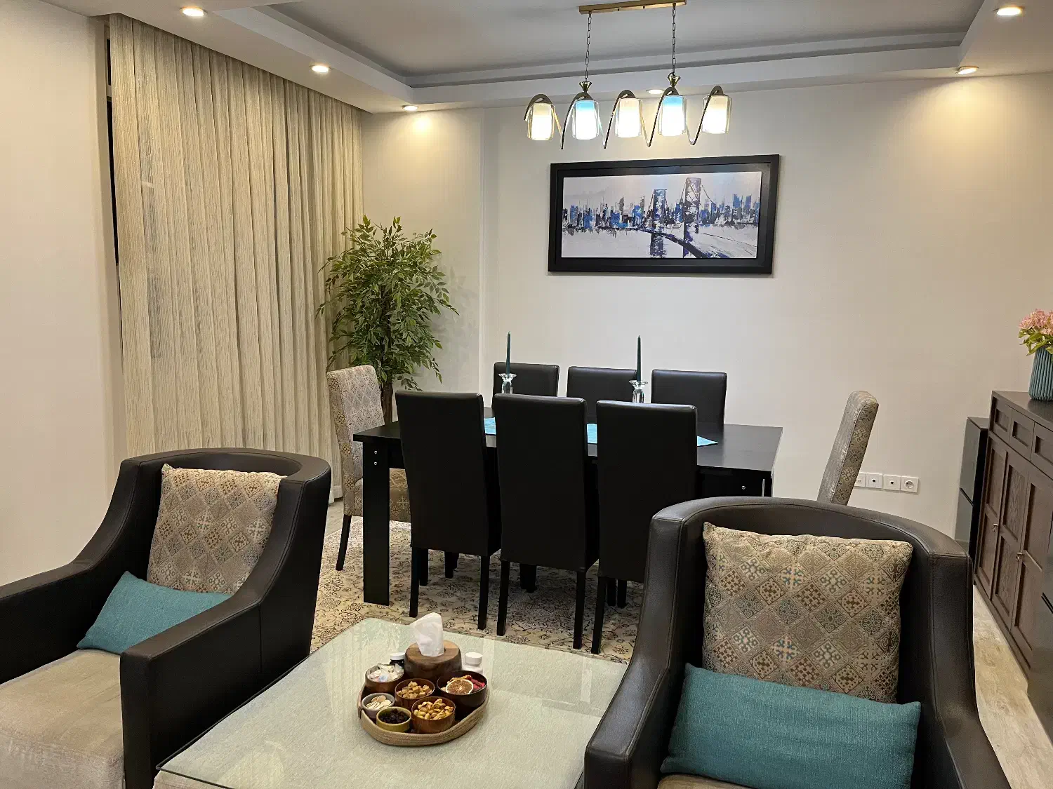 مبل و میزناهارخوری ۸نفره+جلومبلی و ۴ عسلی+ میز TV|مبلمان خانگی و میز عسلی|تهران, وردآورد|دیوار