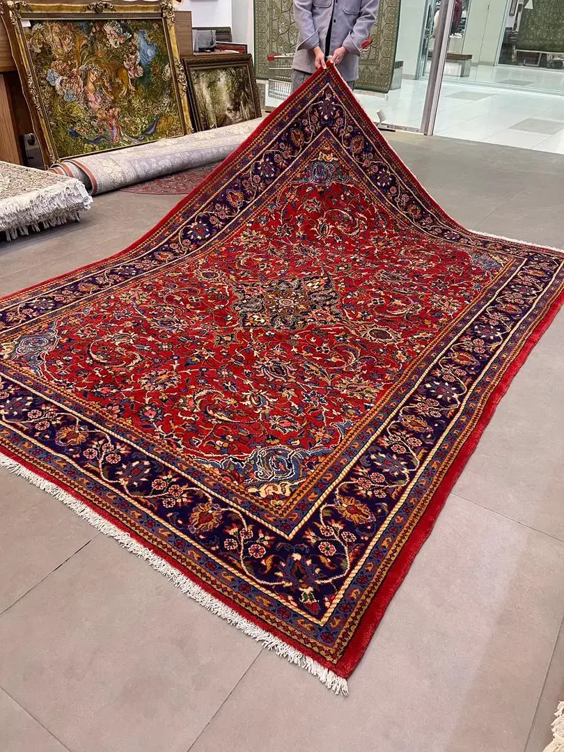 فرش دستباف (بساک)۹ متری ساروق ۲ سانت گوشتدارد|فرش|مشکیندشت, |دیوار