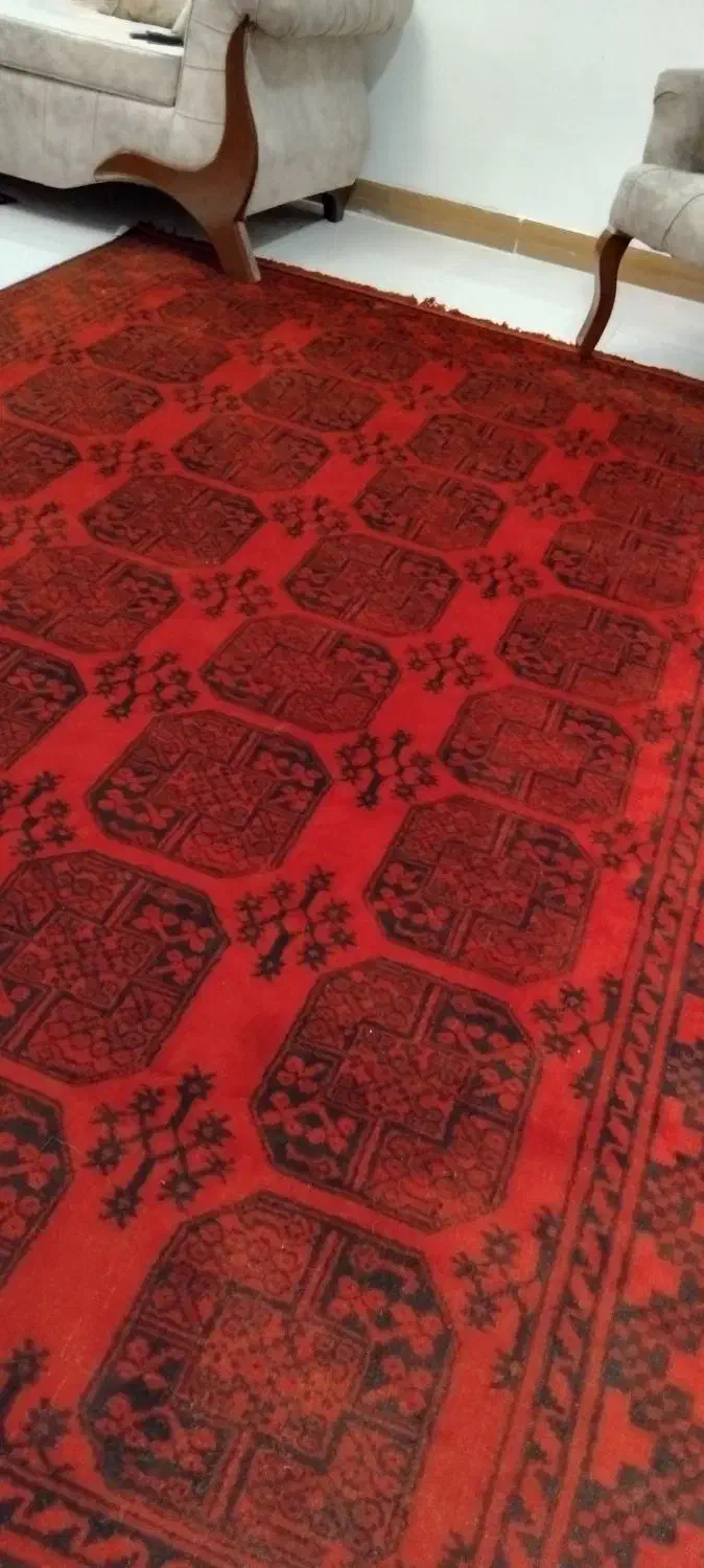 دو عدد فرش ابریشمی ماشینی مدرن وشیک به رنگ قرمز|فرش|آمل, |دیوار