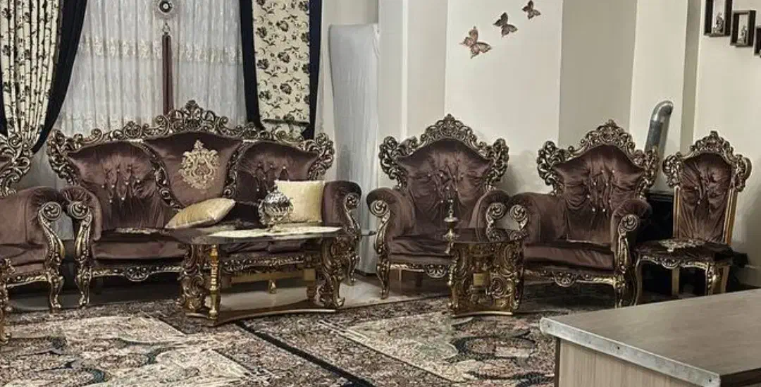 مبل ۹ نفره استیل سلطنتی|مبلمان خانگی و میز عسلی|امیدیه, |دیوار