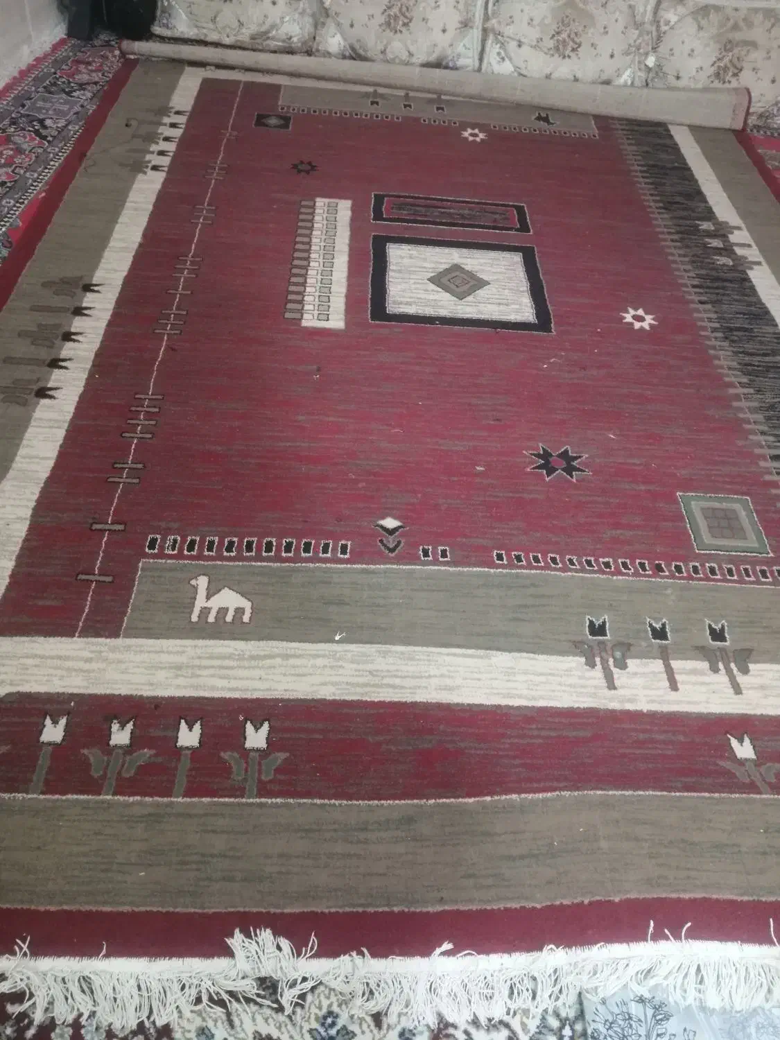 گلیم فرش 9متری دست دوم|گلیم، جاجیم، گبه|نورآباد ممسنی, |دیوار