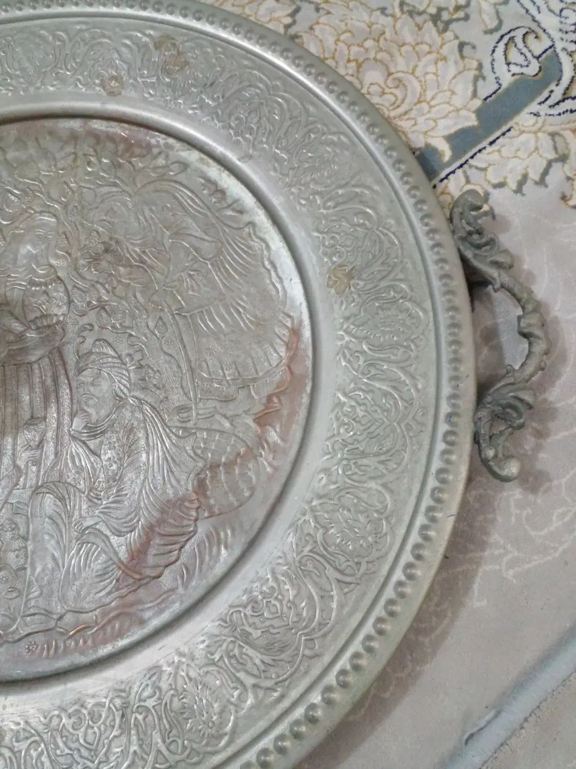 سینی مسی|کلکسیون اشیاء عتیقه|اصفهان, باتون|دیوار