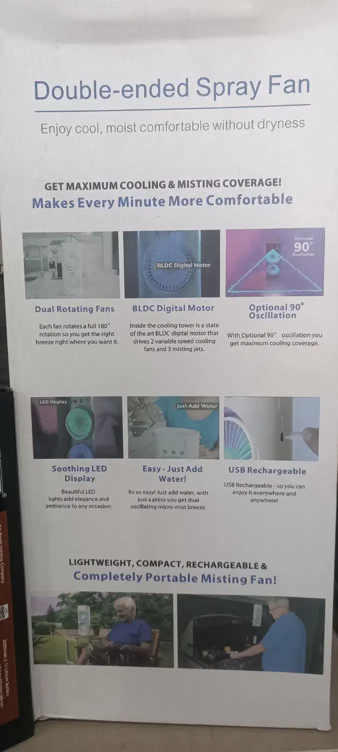 چراغ شارژی، پنکه خنک کننده|لامپ و چراغ|قم, باغ کرباسی|دیوار