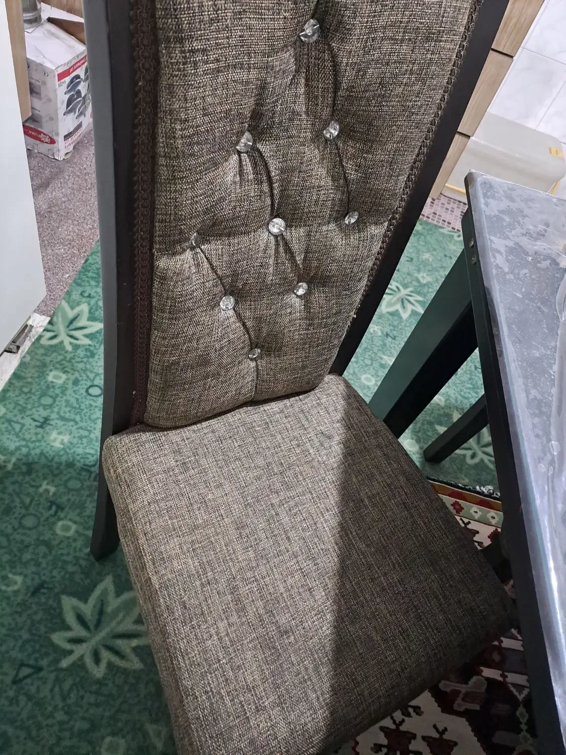 میز ناهارخوری ۶ نفره|میز و صندلی غذاخوری|لاهیجان, شیشه گران|دیوار