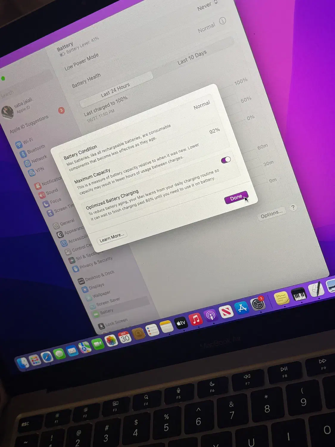 macbook M1air 256 bttry92|رایانه همراه|تهران, ولنجک|دیوار