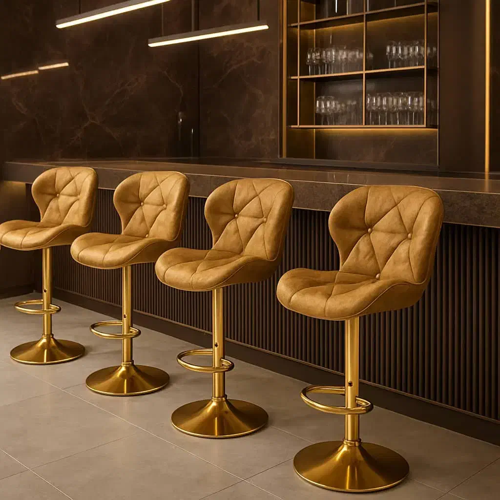 صندلی نوی نو جکدار ارگونومیک پایه طلایی رنگ ثابت|صندلی و نیمکت|تهران, بهار|دیوار