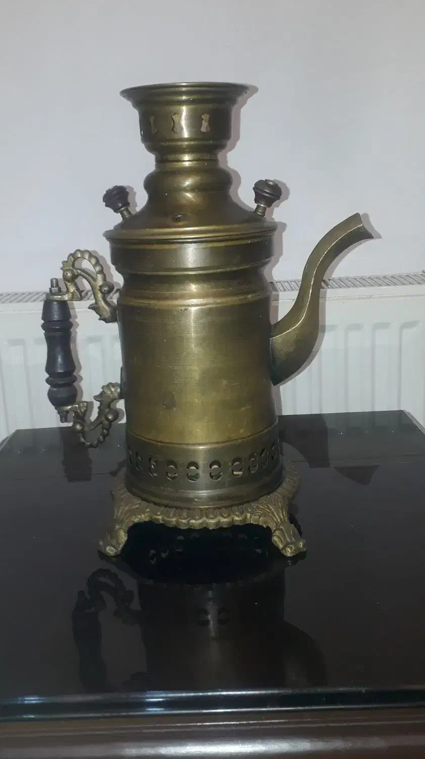 کتری برنجی شکاری هیزمی|کلکسیون اشیاء عتیقه|پردیس, فاز ۶|دیوار