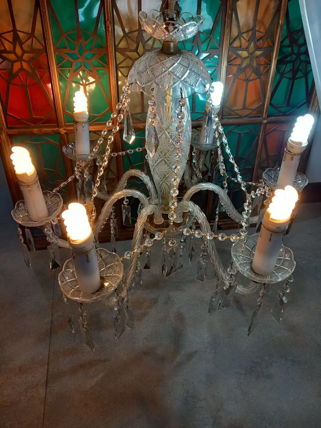 لوستر( کریستالی تراش )|لوستر و چراغ آویز|اراک, |دیوار