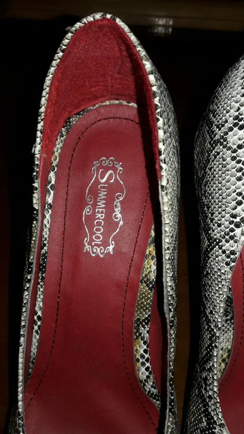 کفش مجلسی سایز ۳۹ خارجی طرح پوست ماری پاشنه بلند|کیف، کفش، کمربند|لنجان, |دیوار