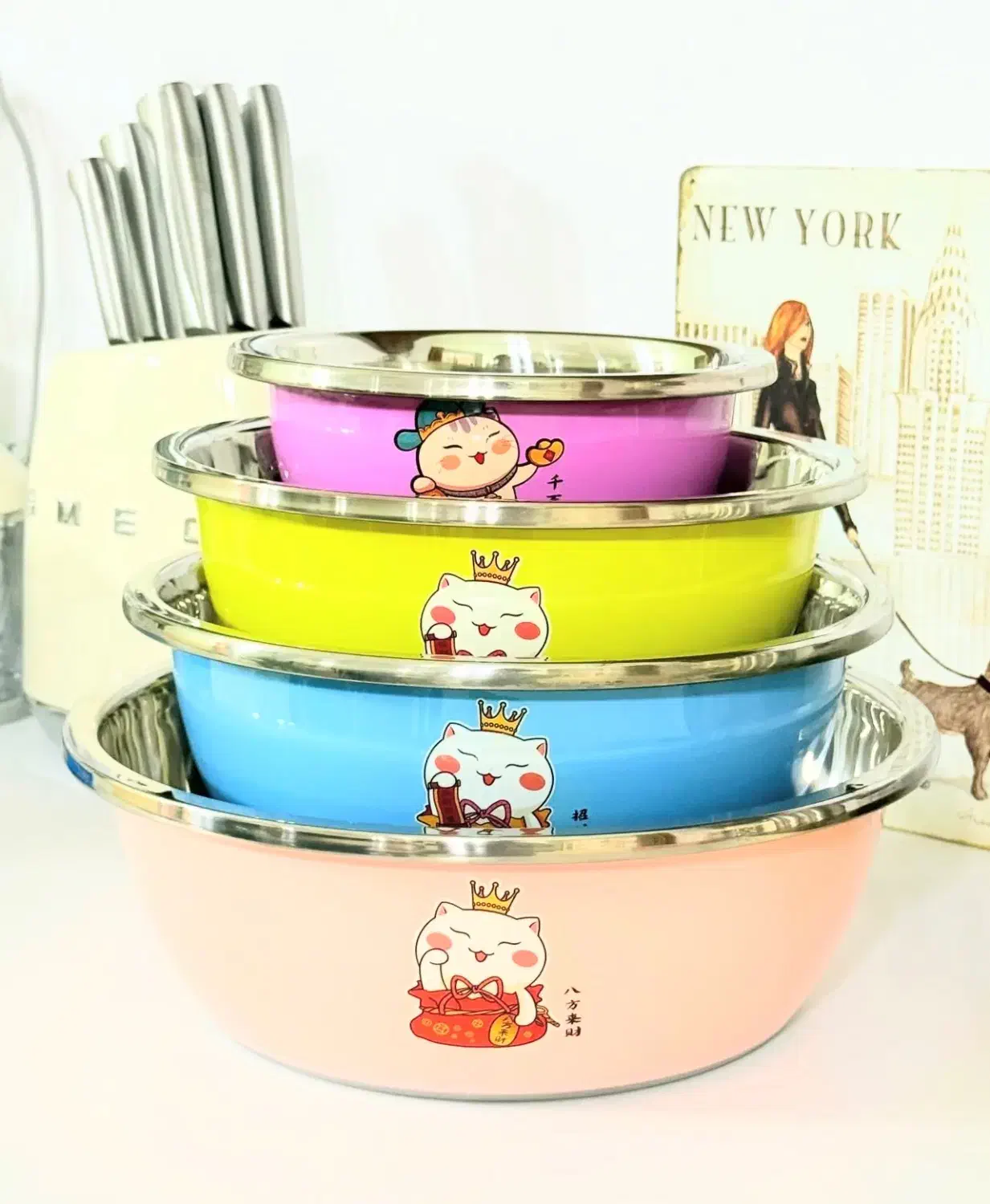 لگن استیل رنگ پاستیلی|ظروف پخت‌وپز|خرم‌آباد, |دیوار