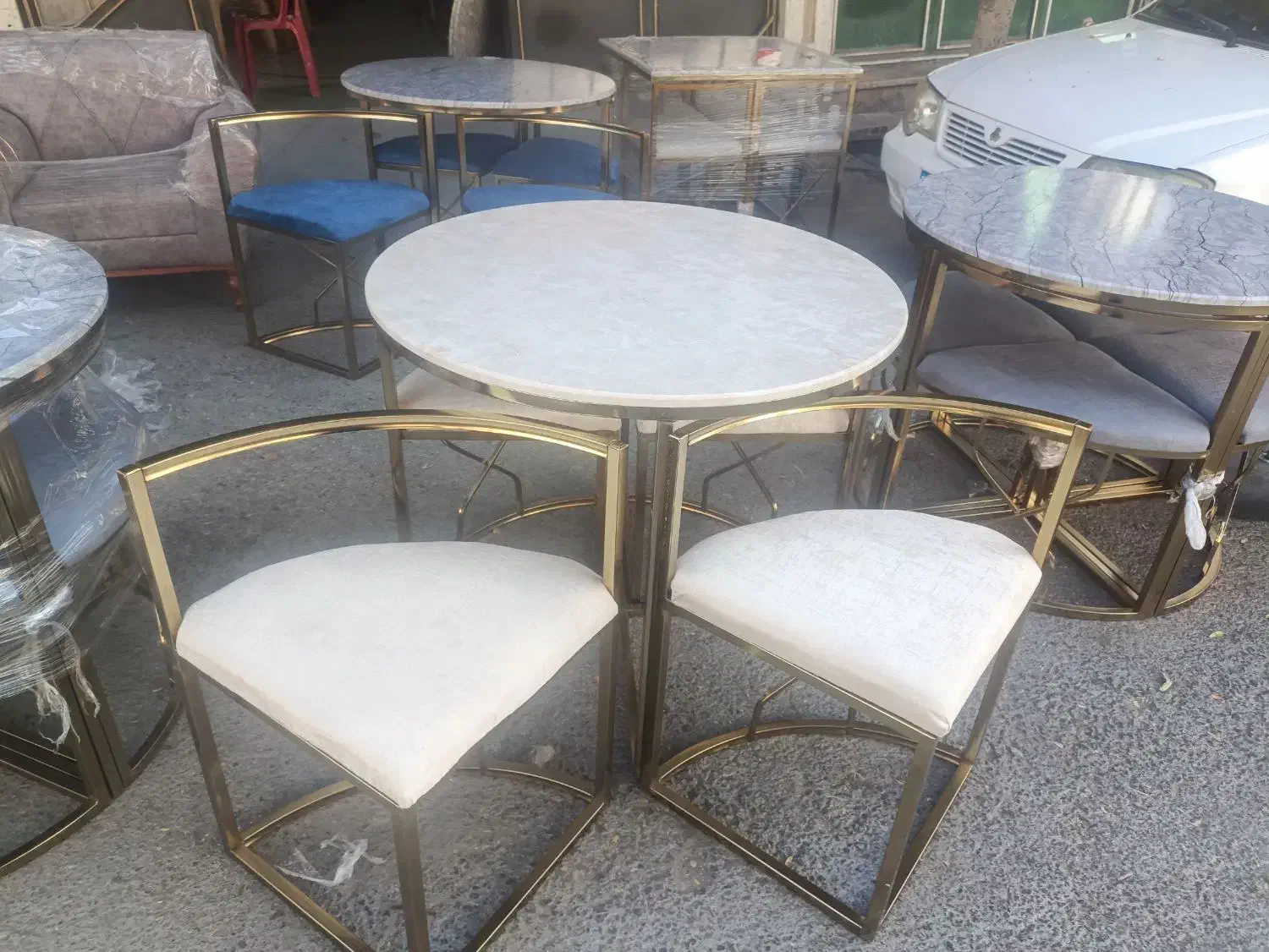 میز نهارخوری فلزی وچوبی|میز و صندلی غذاخوری|ایلام, |دیوار