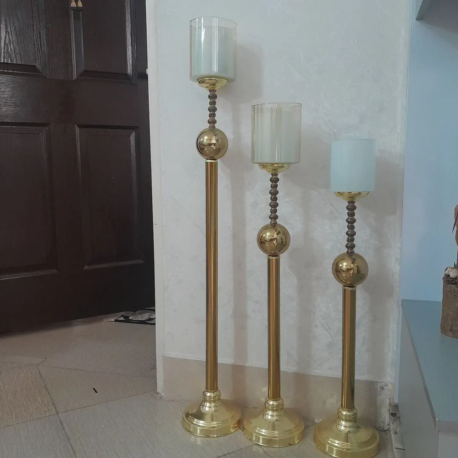 شمعدون استیل طلایی|صنایع دستی و سایر لوازم تزئینی|بروجرد, |دیوار