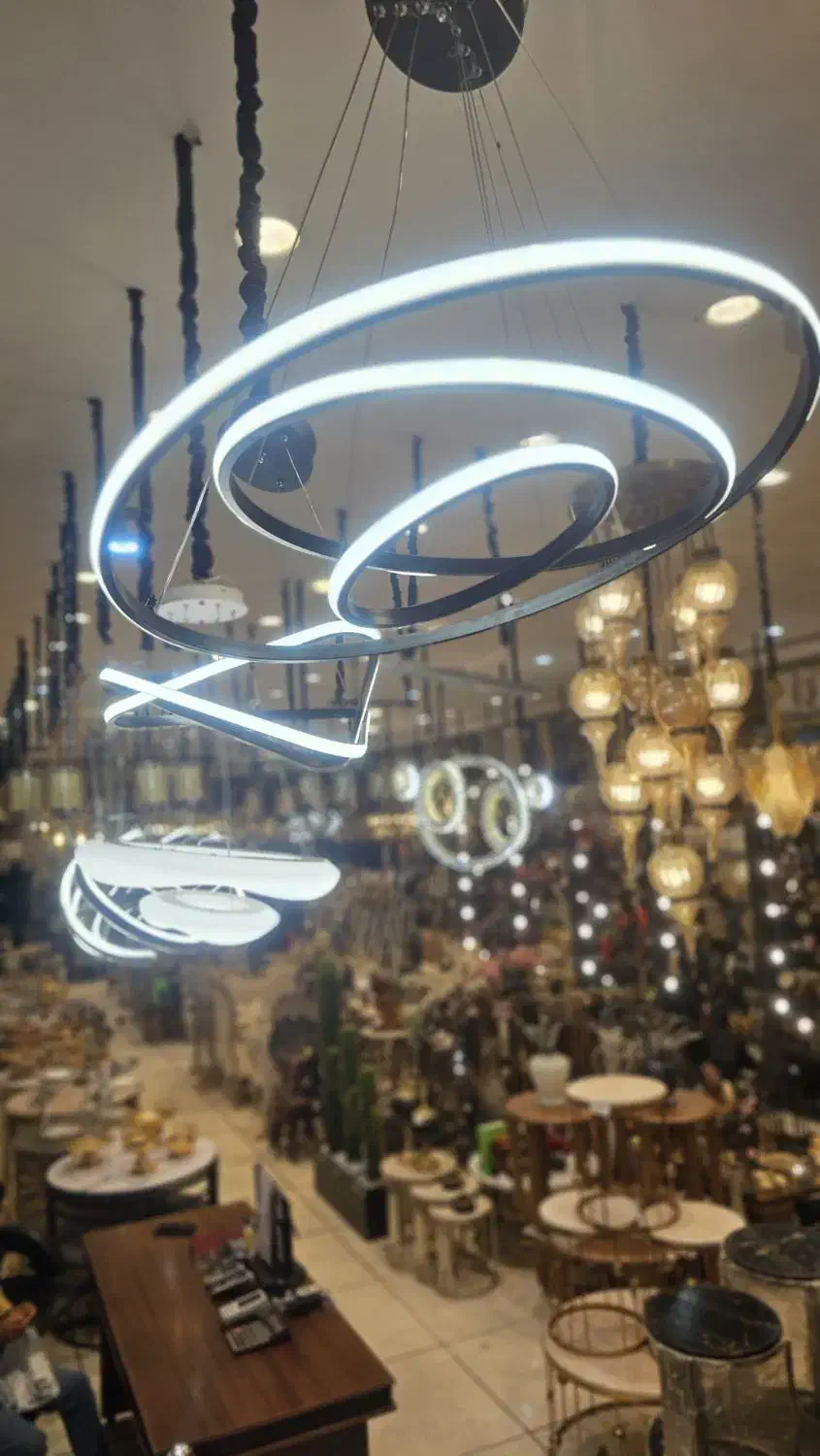 لوستر دو حلقه مدرن|لوستر و چراغ آویز|مشهد, توس (بلوار توس)|دیوار