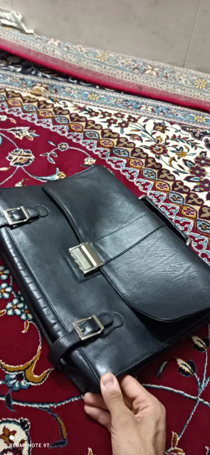 کیف اداری چرم مشکی|کیف، کفش، کمربند|قم, نیروگاه|دیوار